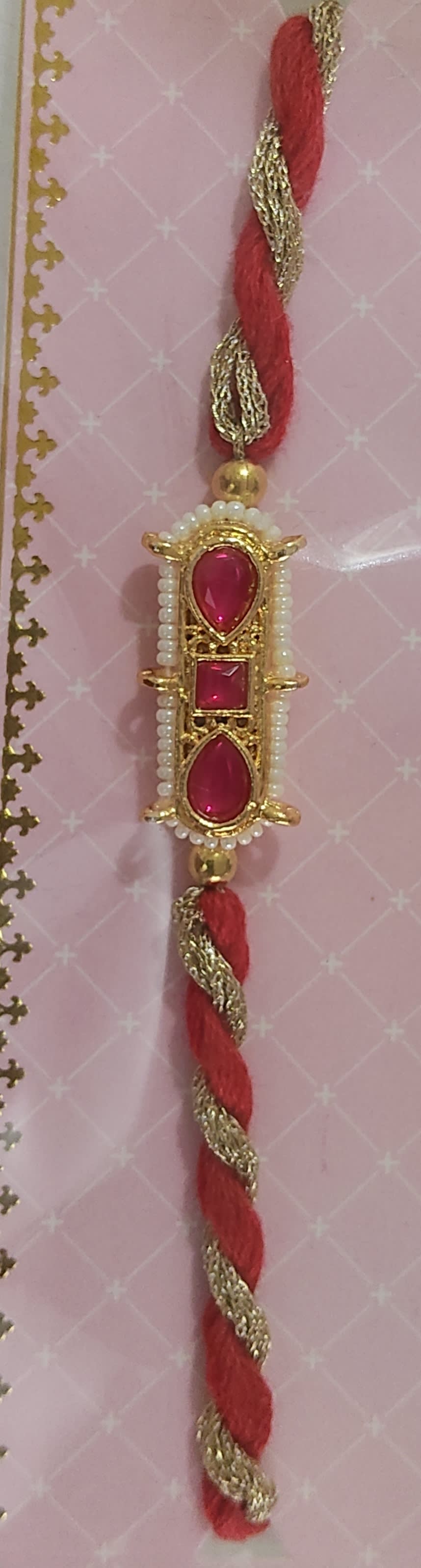Red Kundan Rakhi