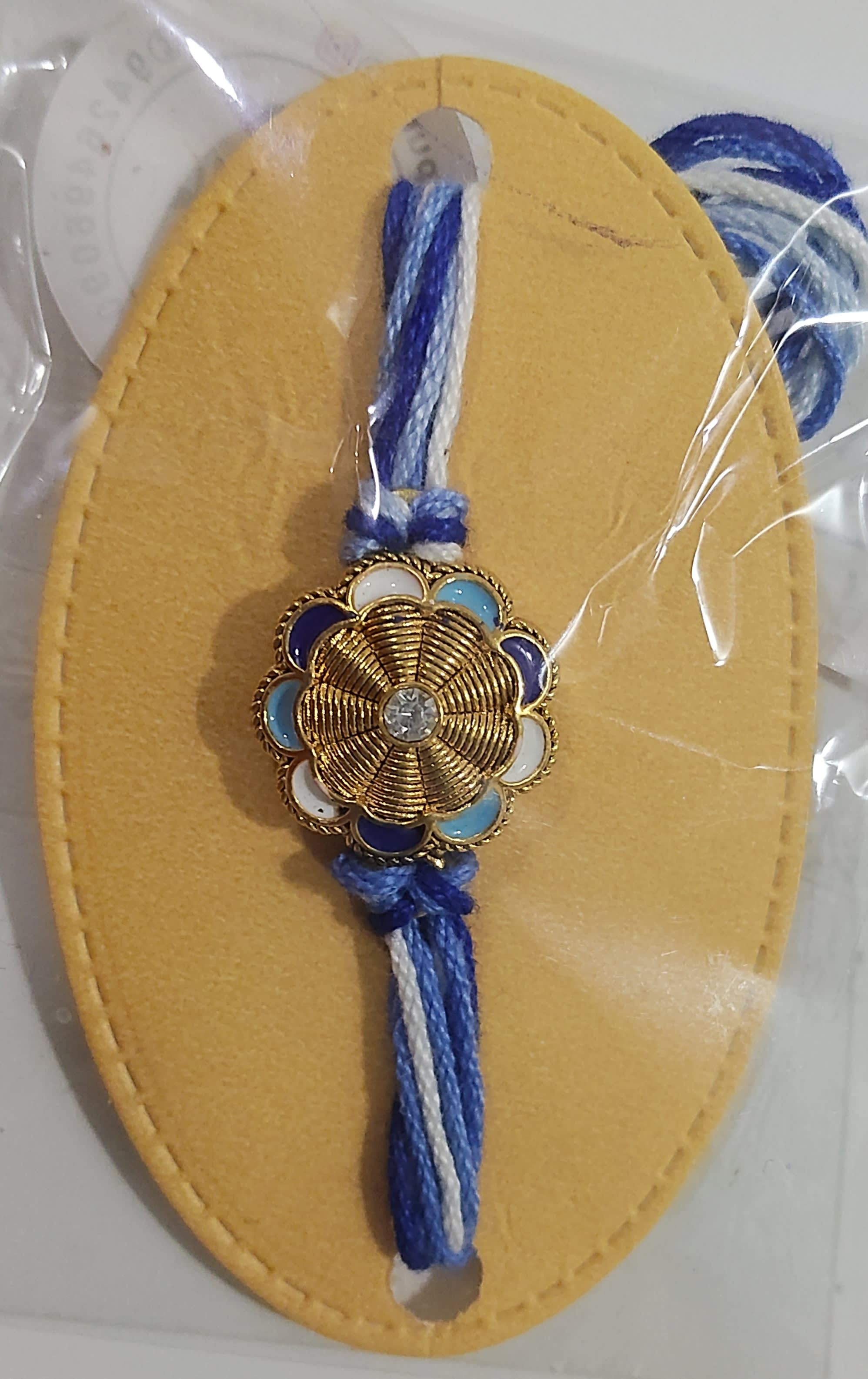 Blue motif rakhi