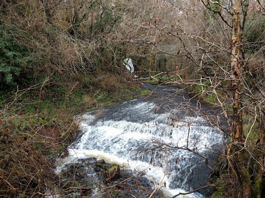 burn stream and waterfall near whiting bay