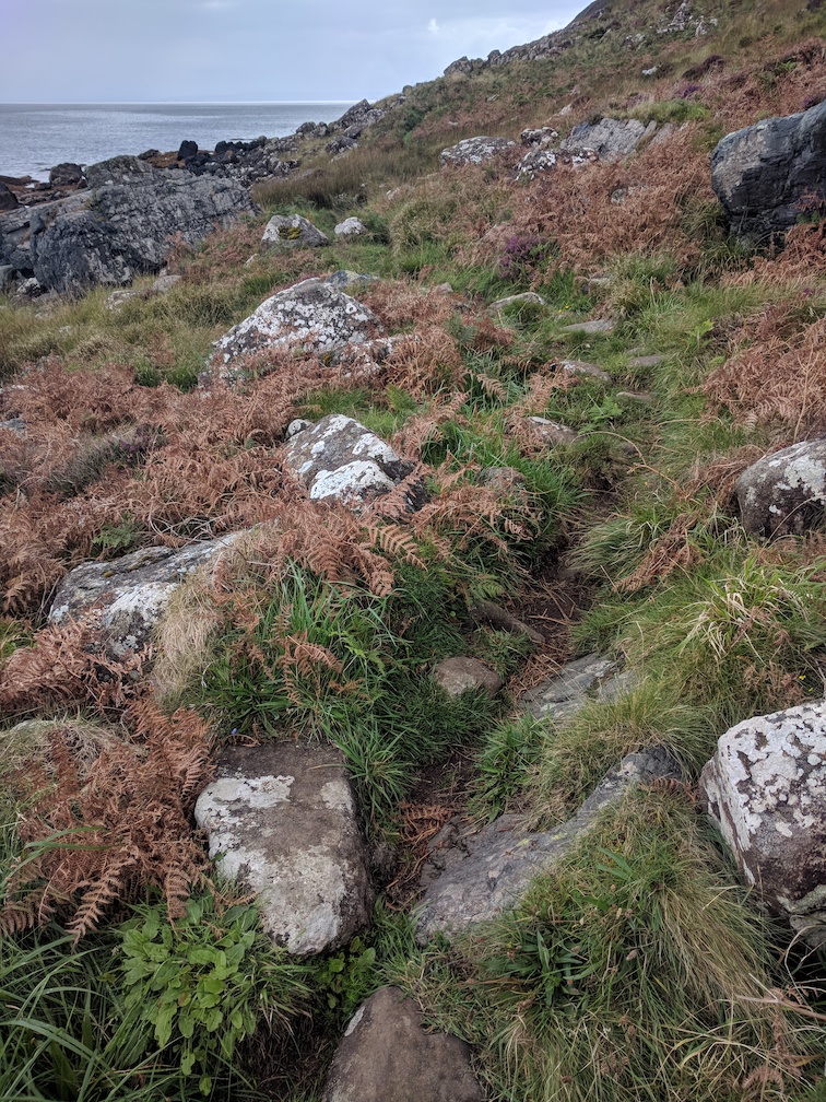rocky terrain on arran coastal path