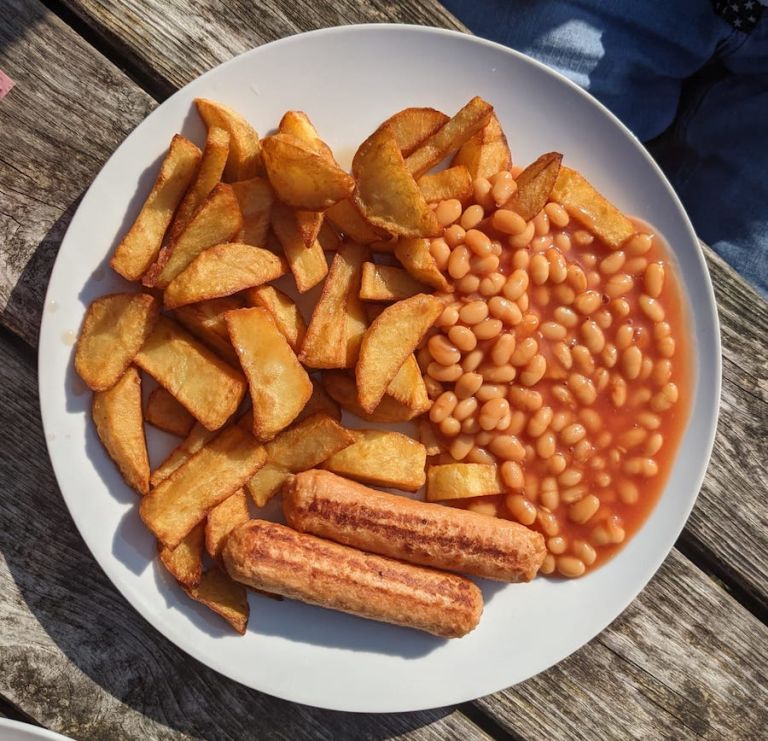 sausage beans and chips