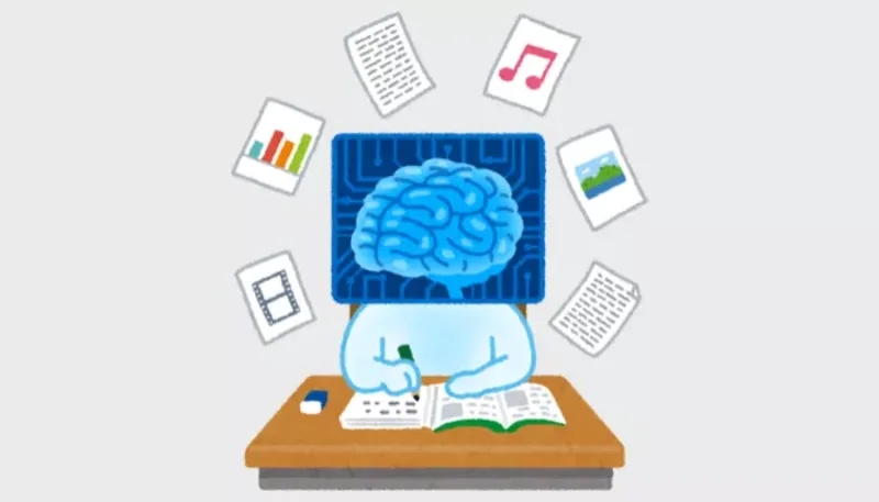 Brain-shaped computer illustration symbolizing AI for digital marketing, cognitive processing, and automation.