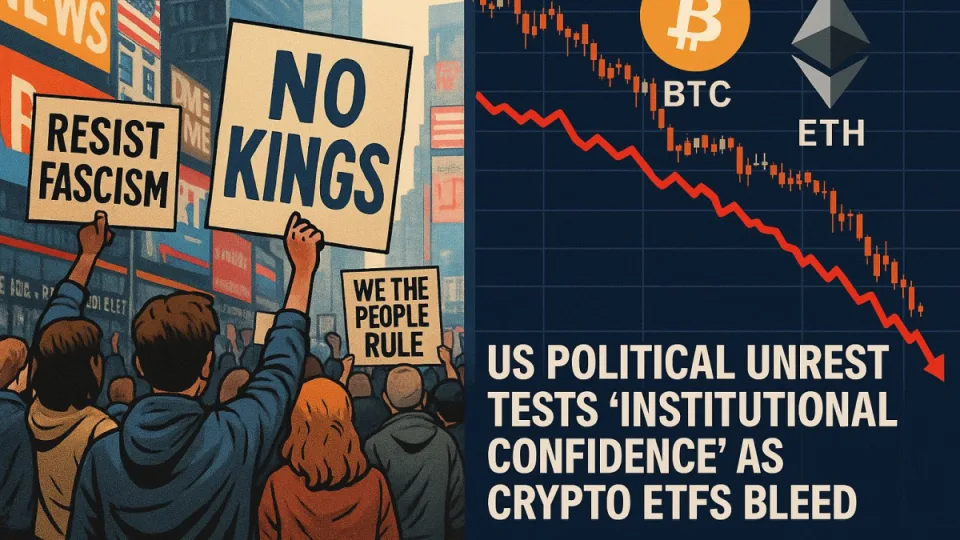 Crypto ETFs See Sharp Outflows as U.S. Political Unrest Erodes Investor Confidence