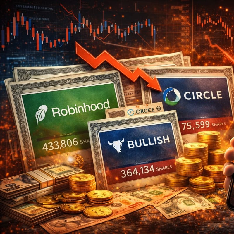 Ark Invest buys Robinhood, Circle and Bullish shares as Bitcoin slips below $66,000