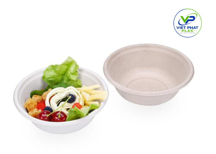 Compostable bagasse bowls for food service businesses