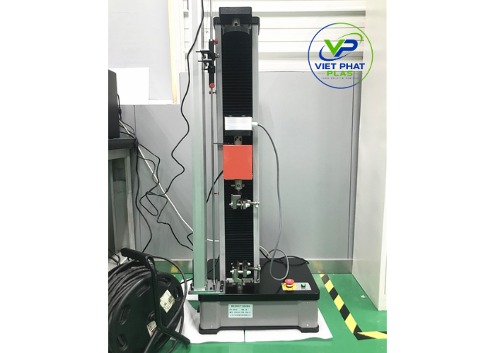 Tensile testing machine checking plastic bag film