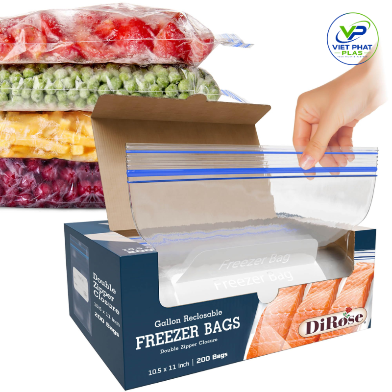 Evaluating different commercial freezer bag sizes to optimize factory assembly line speeds and reduce material waste.