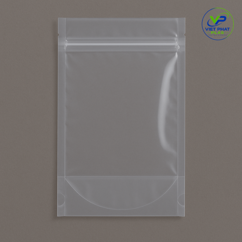 Testing a heavy-duty zipper plastic bag for puncture resistance in a laboratory.