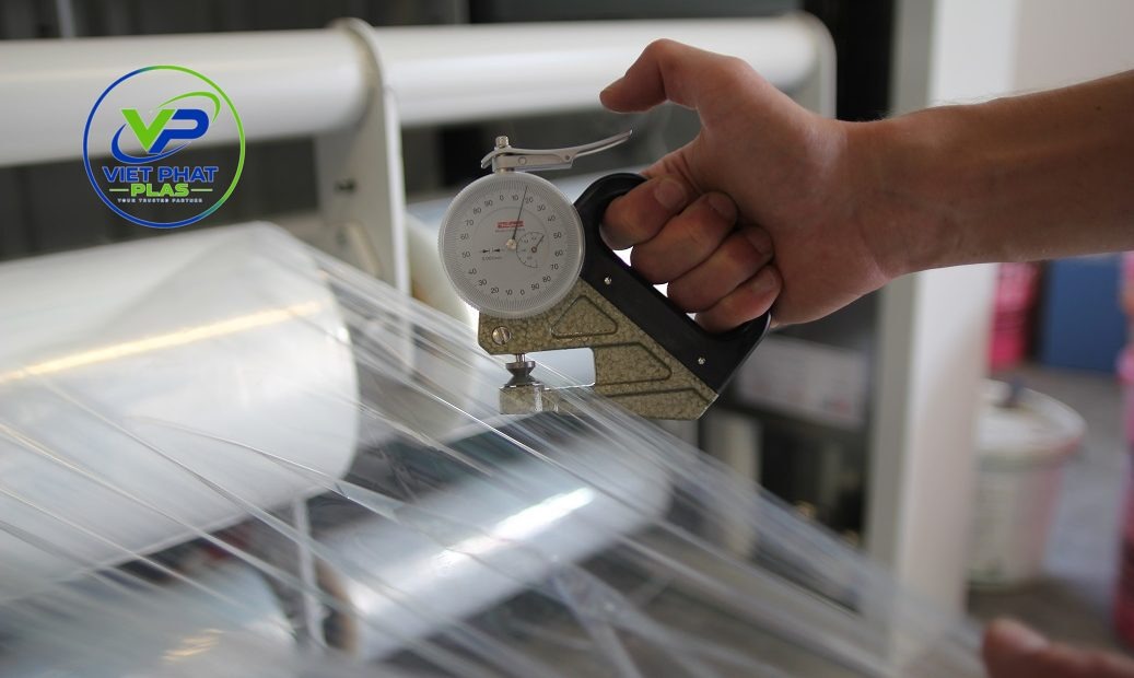 Measuring stretch film thickness with a micrometer gauge