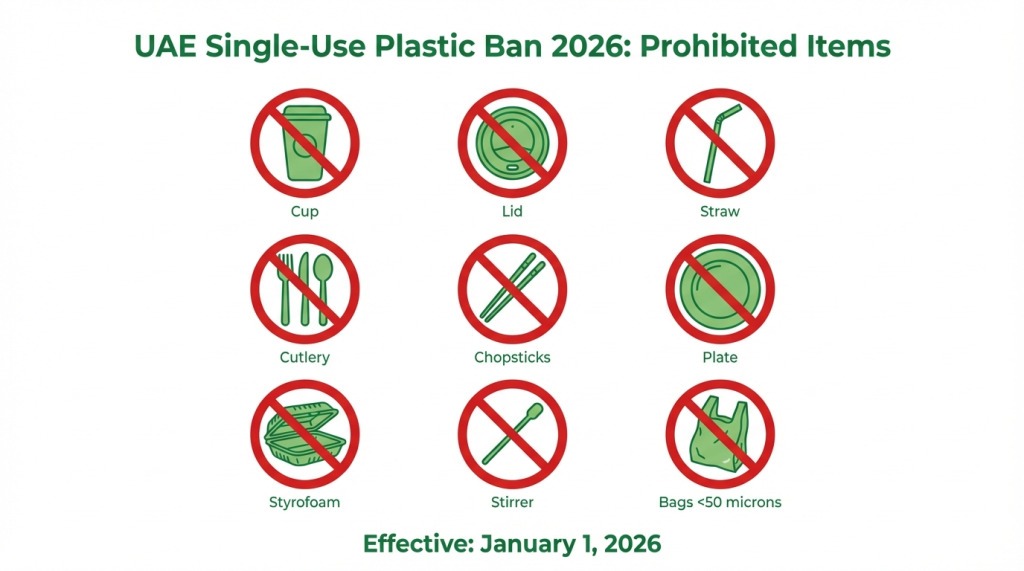 Single-use plastic products restricted in the UAE &mdash; cups, straws, foam containers