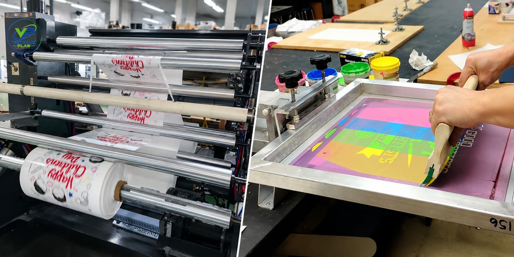 Cheap Custom plastic bags with flexographic printing and screen printing
