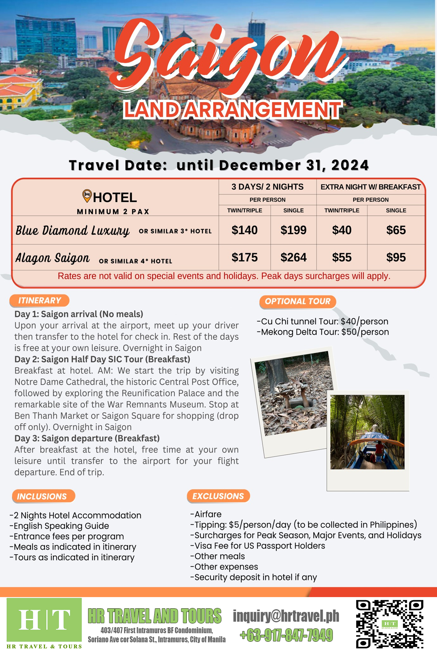 Saigon Land Arrangement Tour