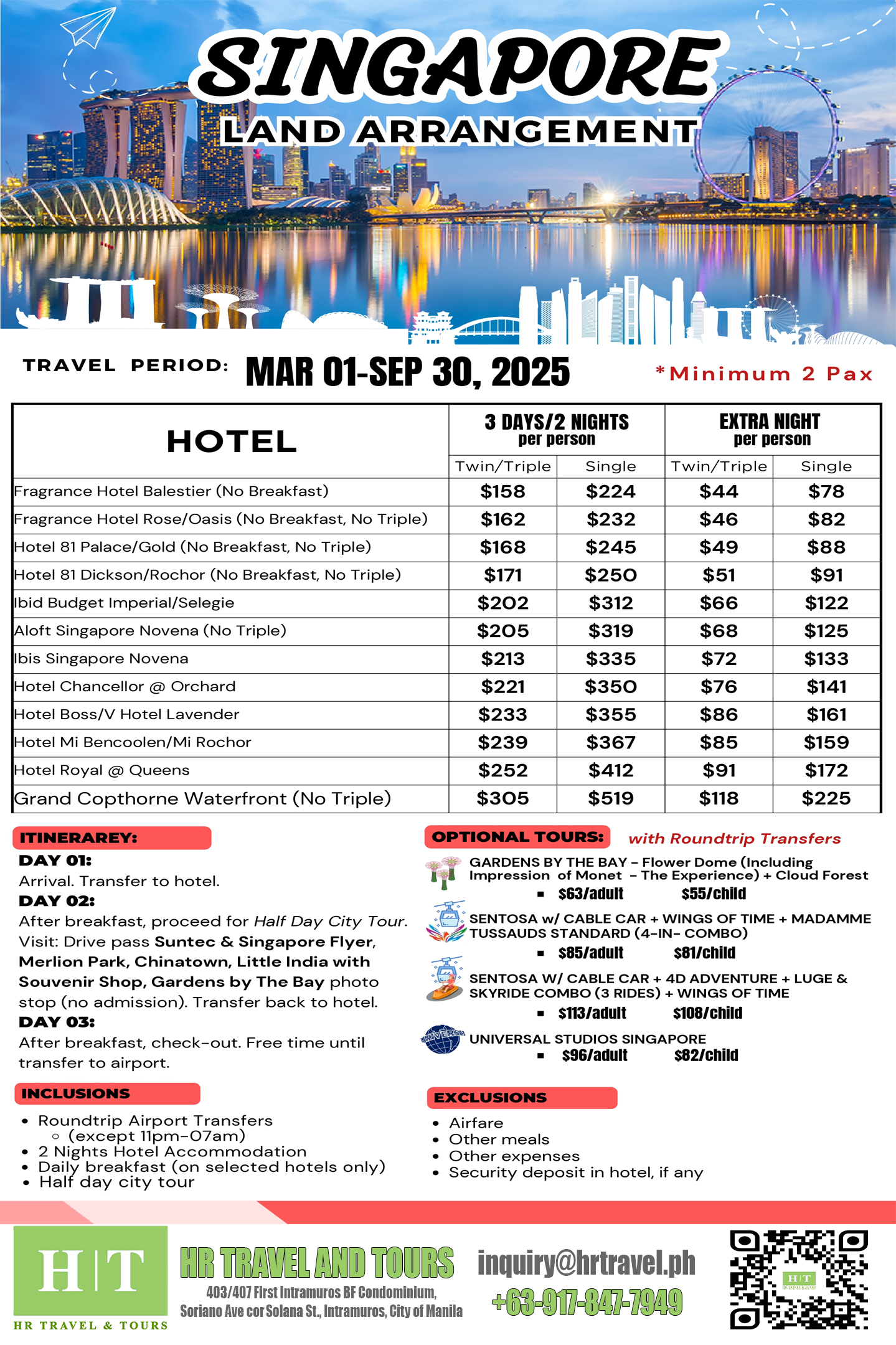 Singapore Land Arrangement Tour
