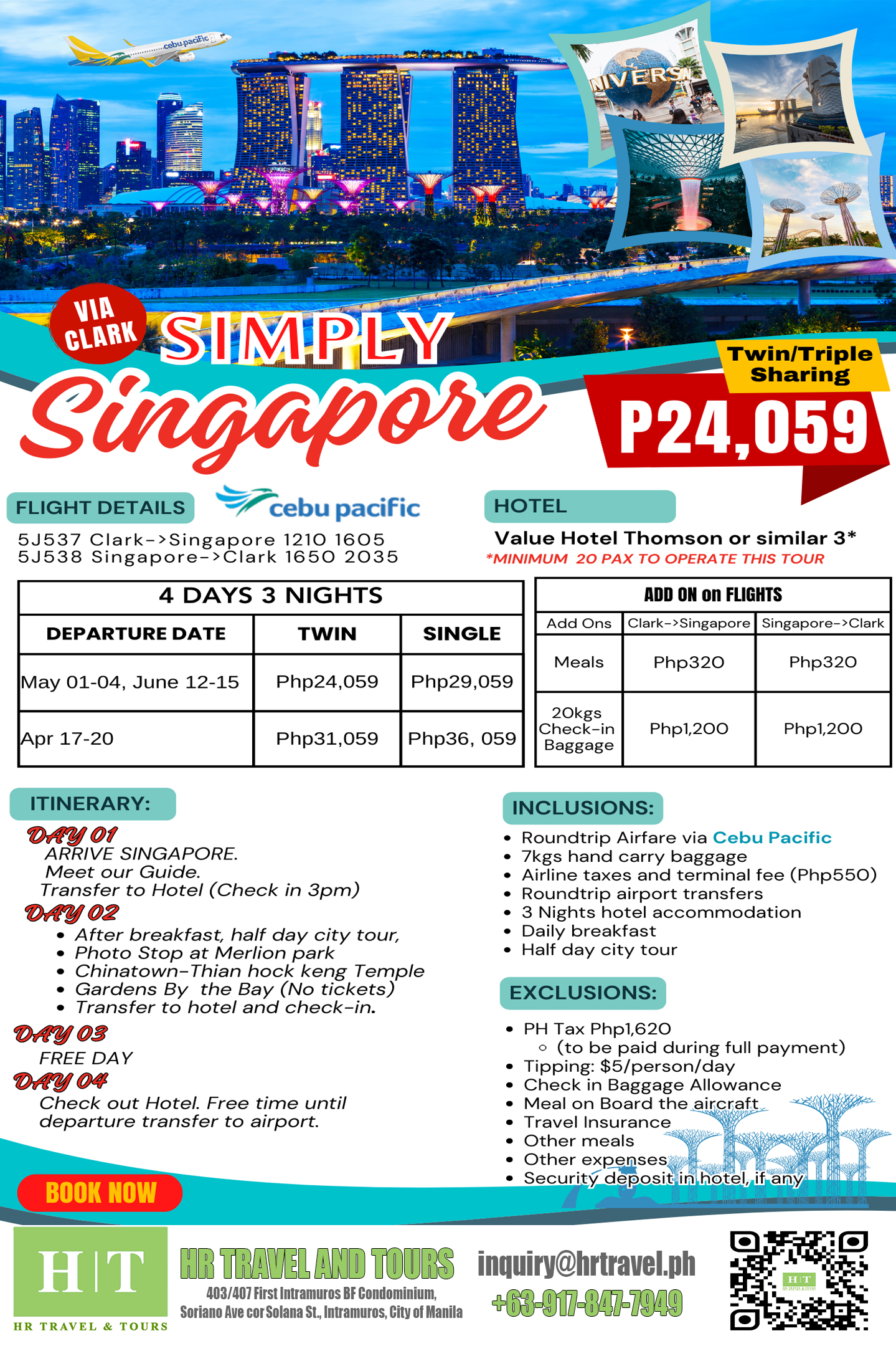 Singapore Via Clark Tour