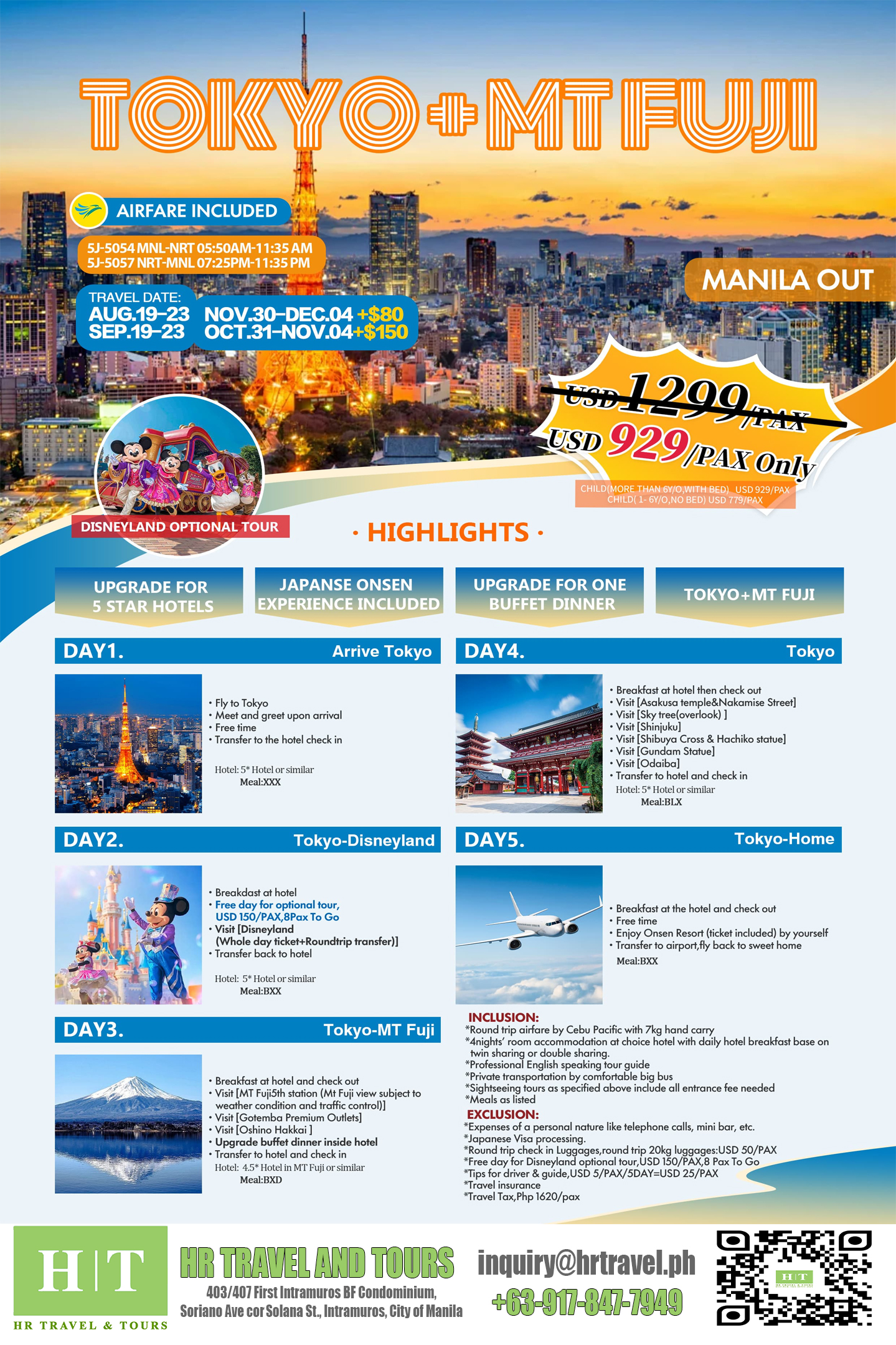 Economical Tokyo Tour $929