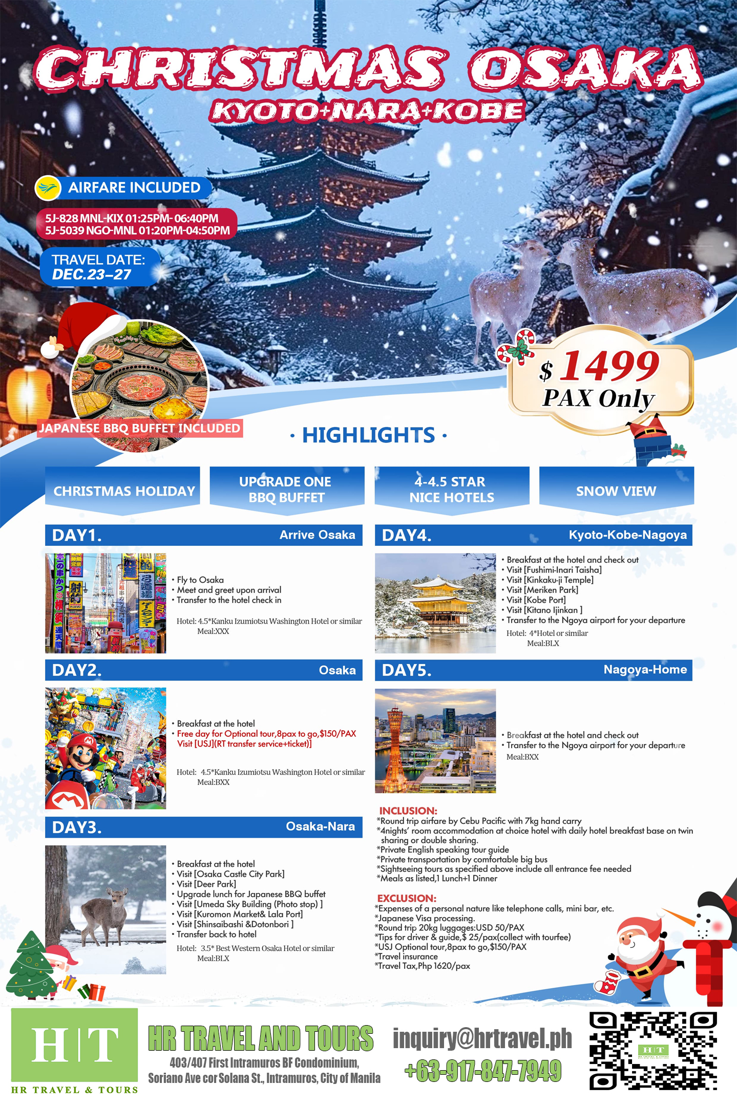 Christmas Osaka Kyoto Nara Tour
