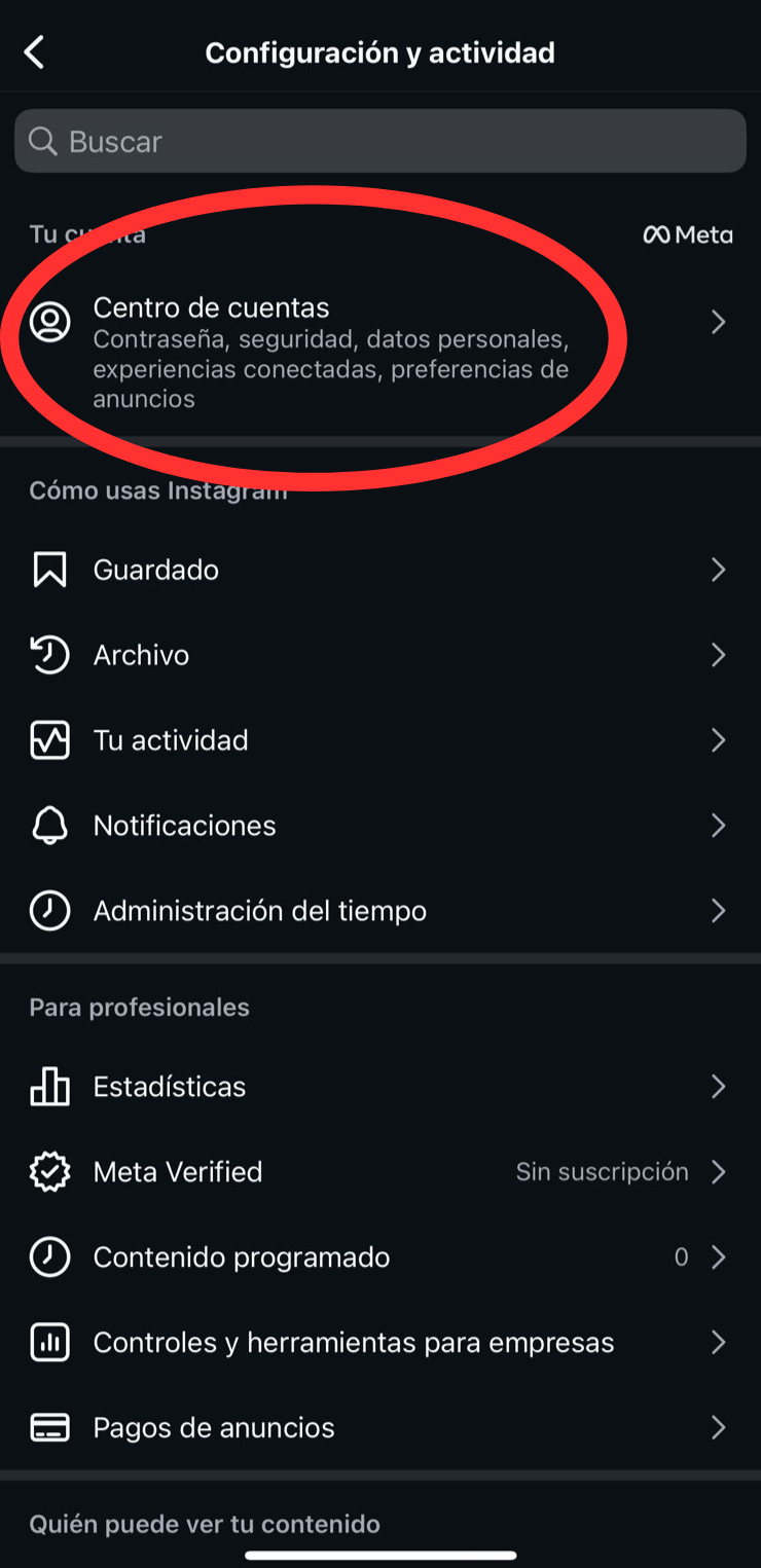 Paso 2.1 - Centro de cuentas
