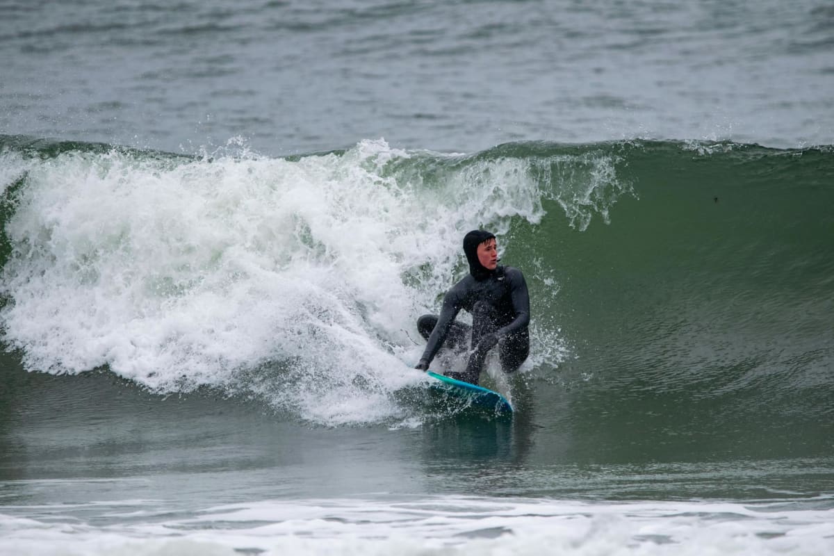 Patagonia R3 Yulex wetsuit surfer cold water Atlantic conditions
