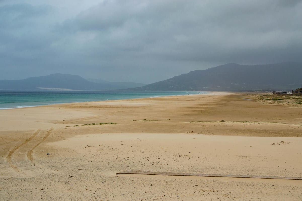 Tarifa Spain whitecaps thermal wind kite riders Strait