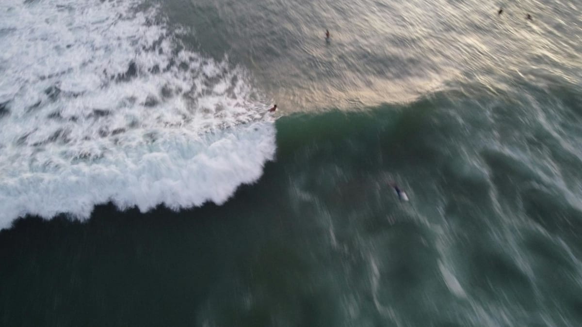 Tamarindo beach break Costa Rica aerial view sunset