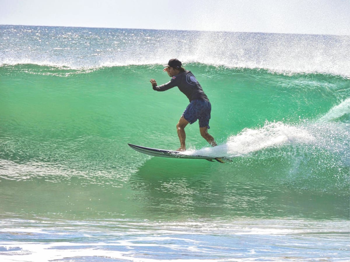GoPro mounted surfboard barrel water action Costa Rica
