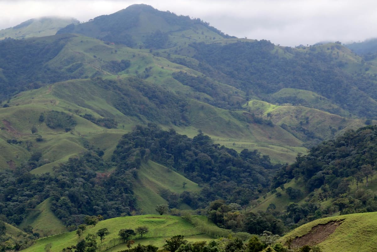 Costa Rica Central Valley green mountains yoga studio practice