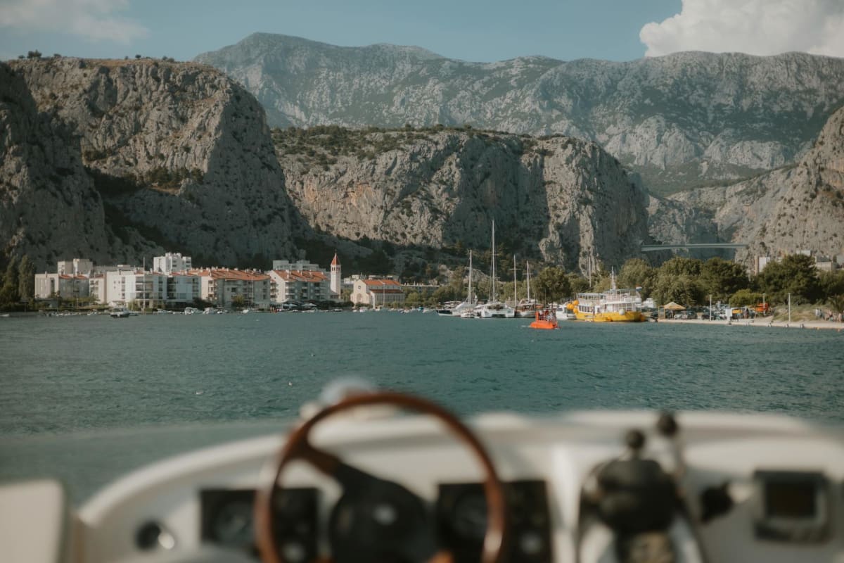 Croatia Adriatic sailboat limestone cliffs Dalmatian coast