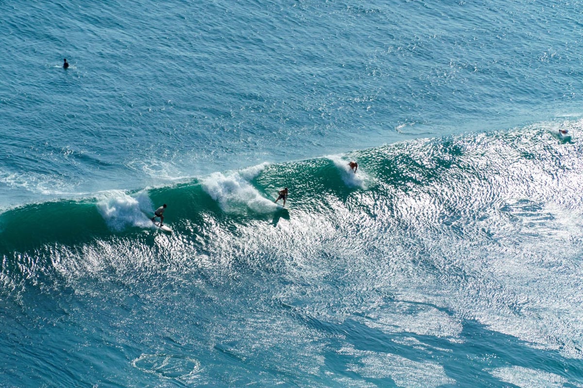 Assateague Island Virginia beachbreak right-handers aerial swell