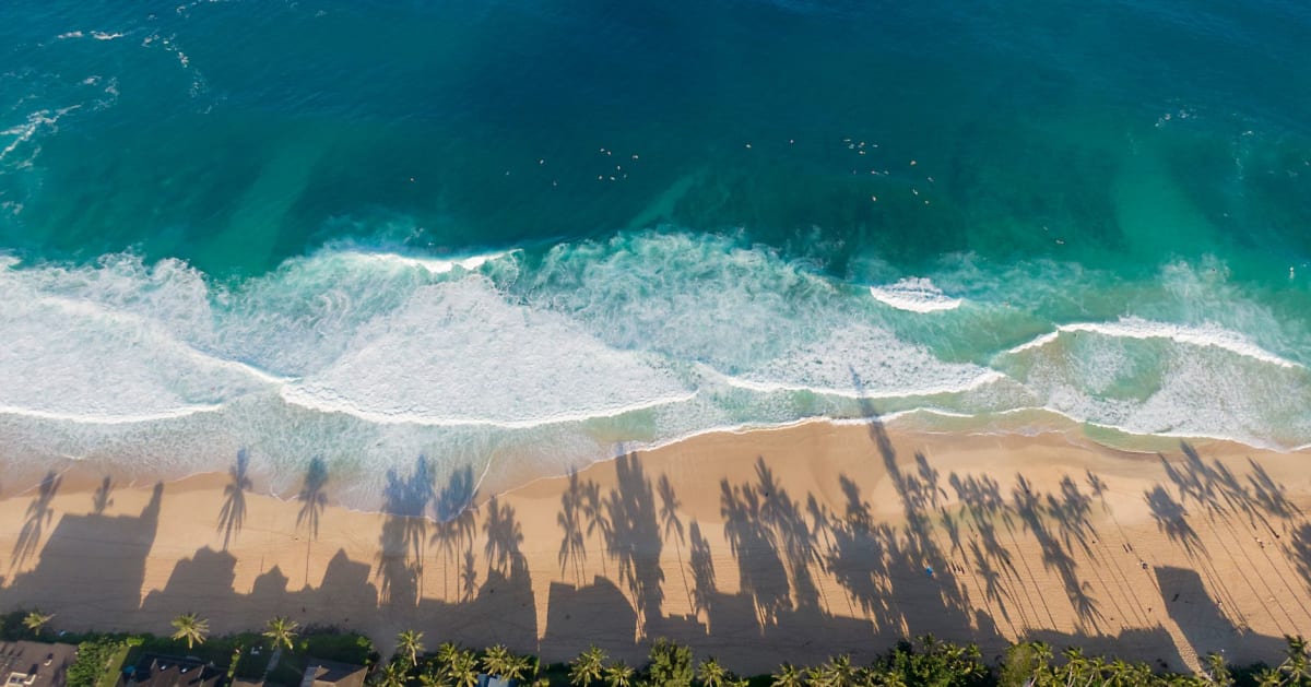 Sunset Beach North Shore Oahu Hawaii winter swell aerial