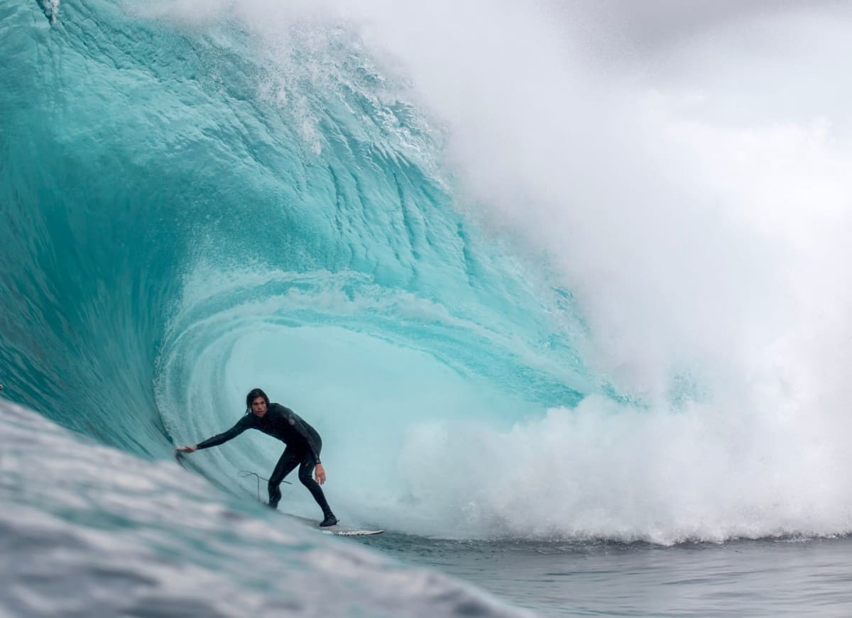 Margaret River left-hand barrel limestone reef Western Australia surfer