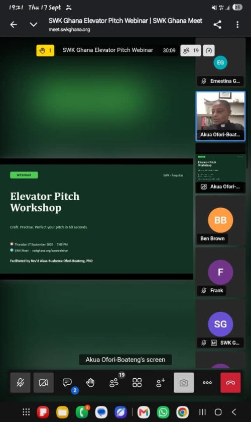 Elevator Pitch Workshop — Rev’d Akua presents