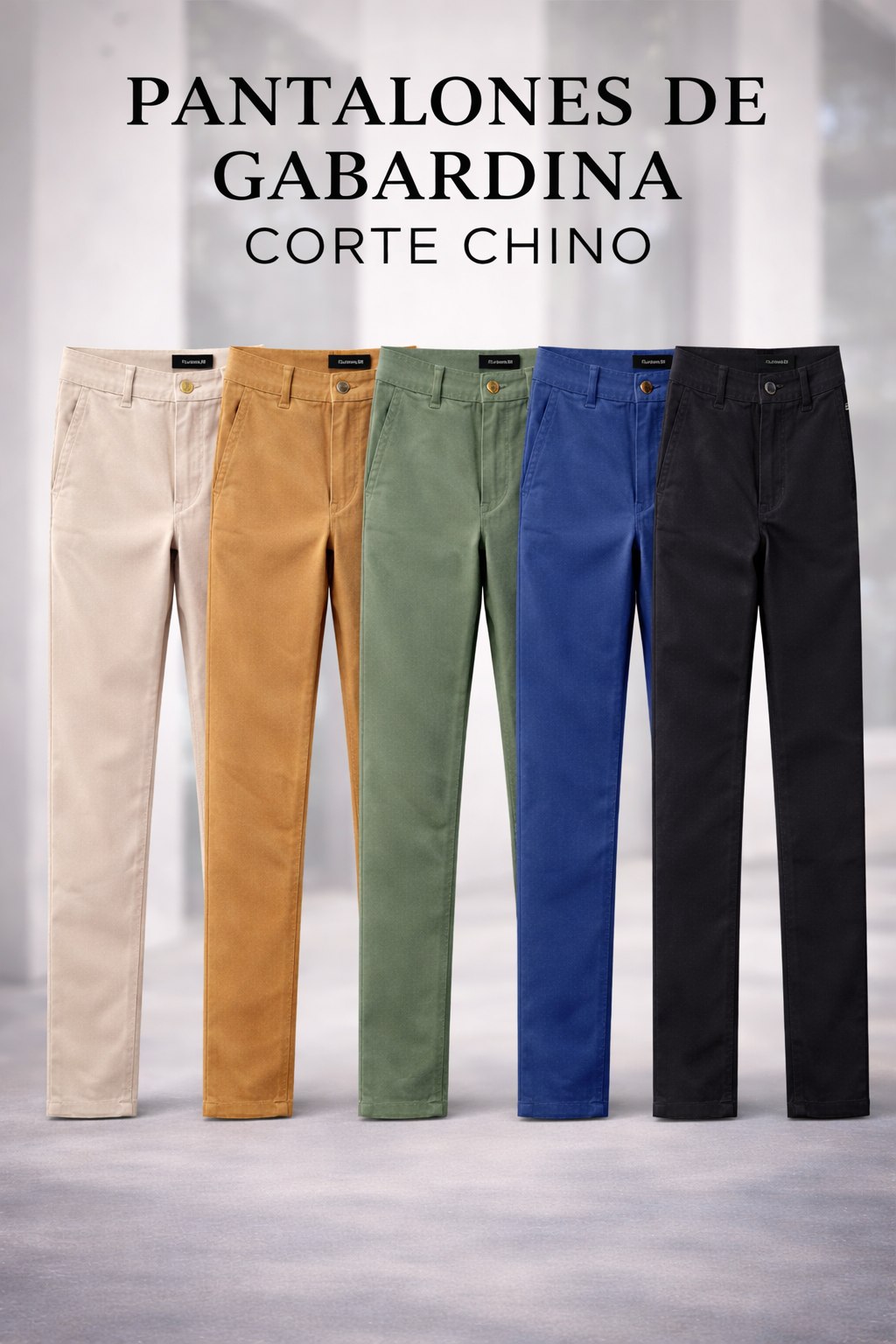 Pantalon de gabardina corte chino