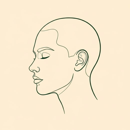 Gua sha placement at the hairline