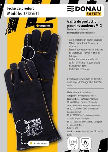 Vue 7 de Gant De Soudeur En