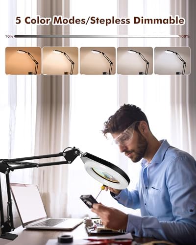 Vue 4 de Newacalox Lampe Loupe Led