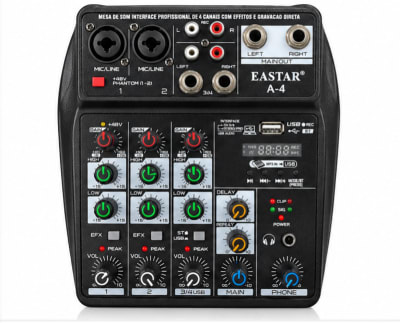EASTAR A-4 4-Channel Audio Mixer with Bluetooth & USB Sound Card - Kanhaiya Lal & Sons DJ Store Patna