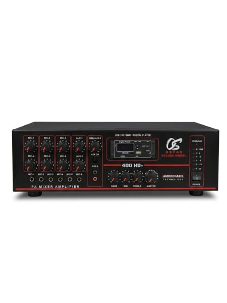 OSCAR 400 HD+ PA Mixer Amplifier with Bluetooth, USB, and Digital Player
