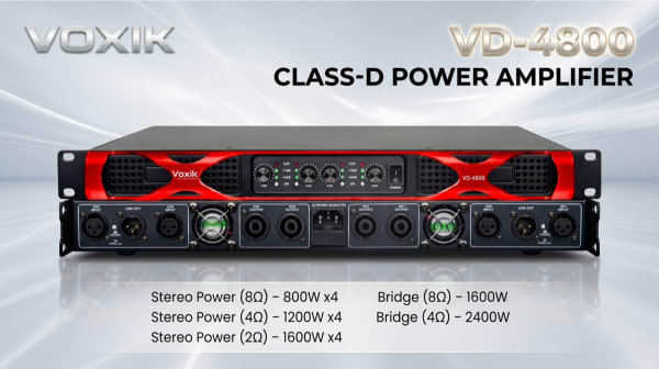 Voxik VD-4800 Class-D 4 Channel Power Amplifier