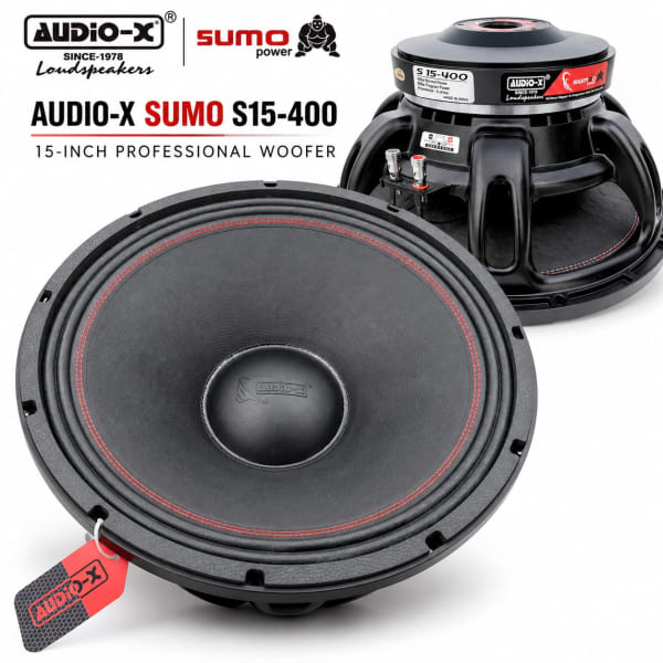 Audio-X Sumo S15-400 15 Inch Professional Woofer – 400W Nominal, 600W Program, 8Ω