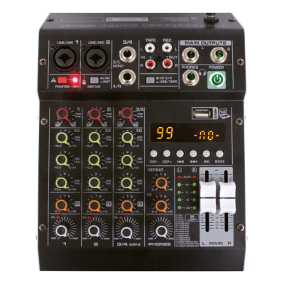 EASTAR SERIES F4DSP Audio Mixer 4 Channel for Stage Live Studio Stereo Recording DJ Stage Powered Sound Mixer