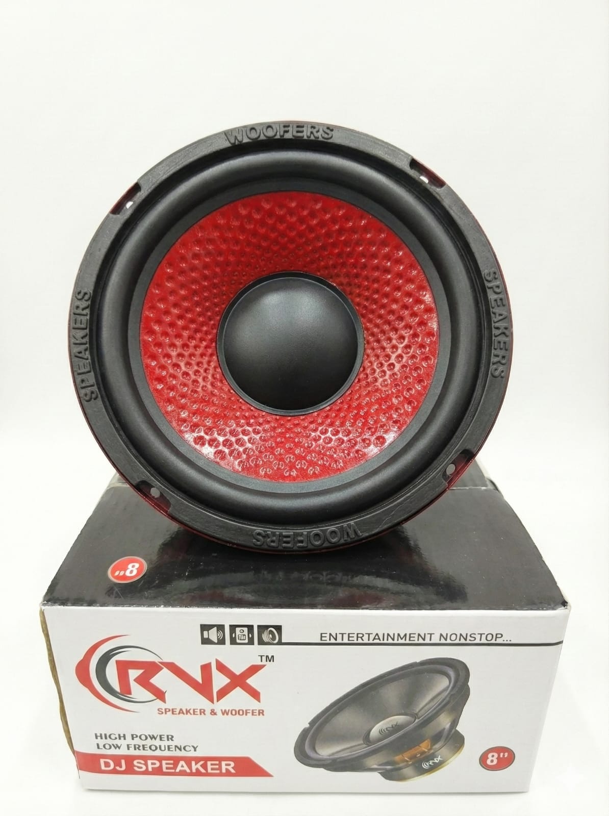 RVX 8" Red Woofer | 60 Watt High Power Bass Speaker | 4 Ohm Impedance
