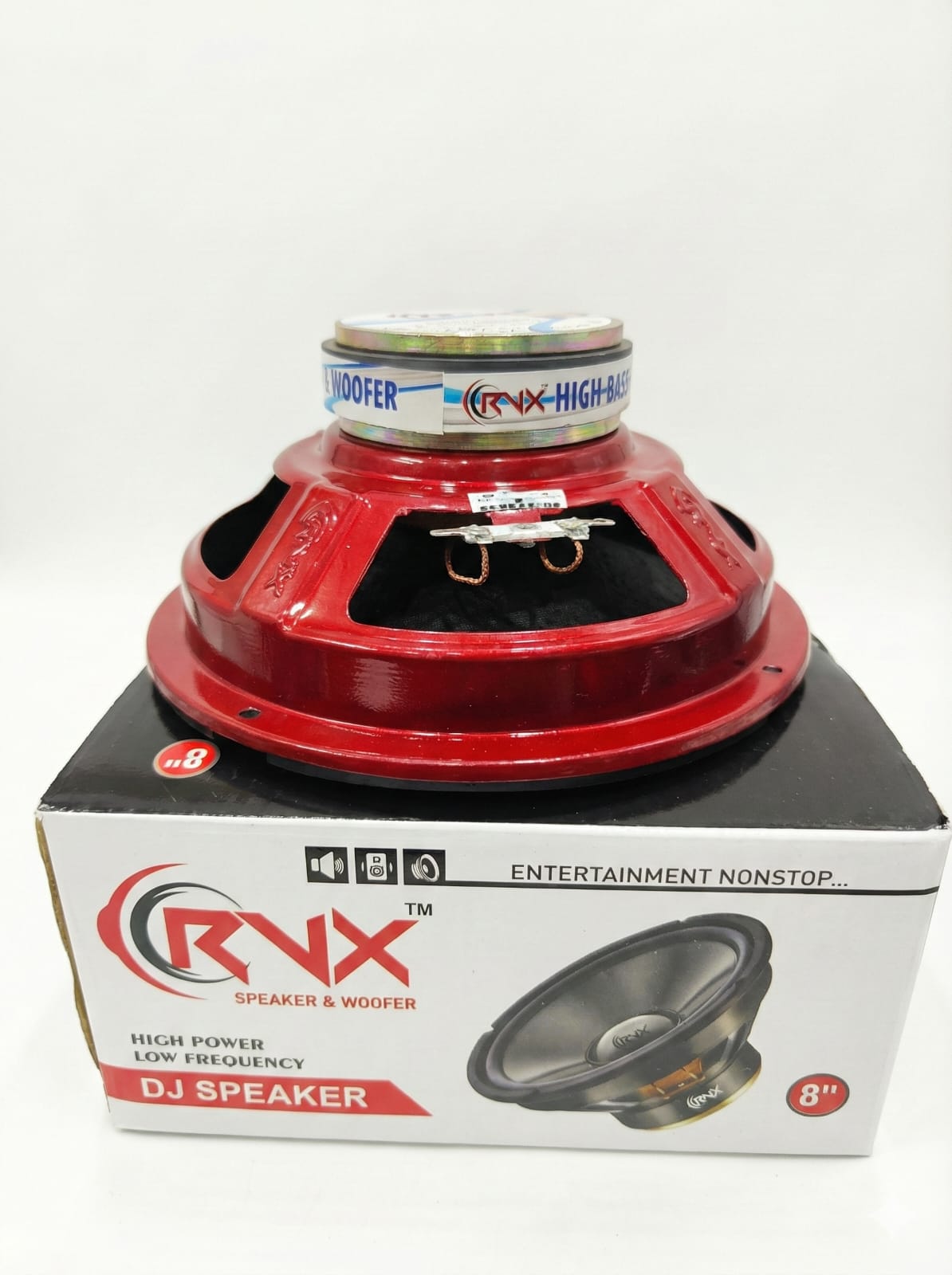 RVX 8" Red Woofer | 60 Watt High Power Bass Speaker | 4 Ohm Impedance