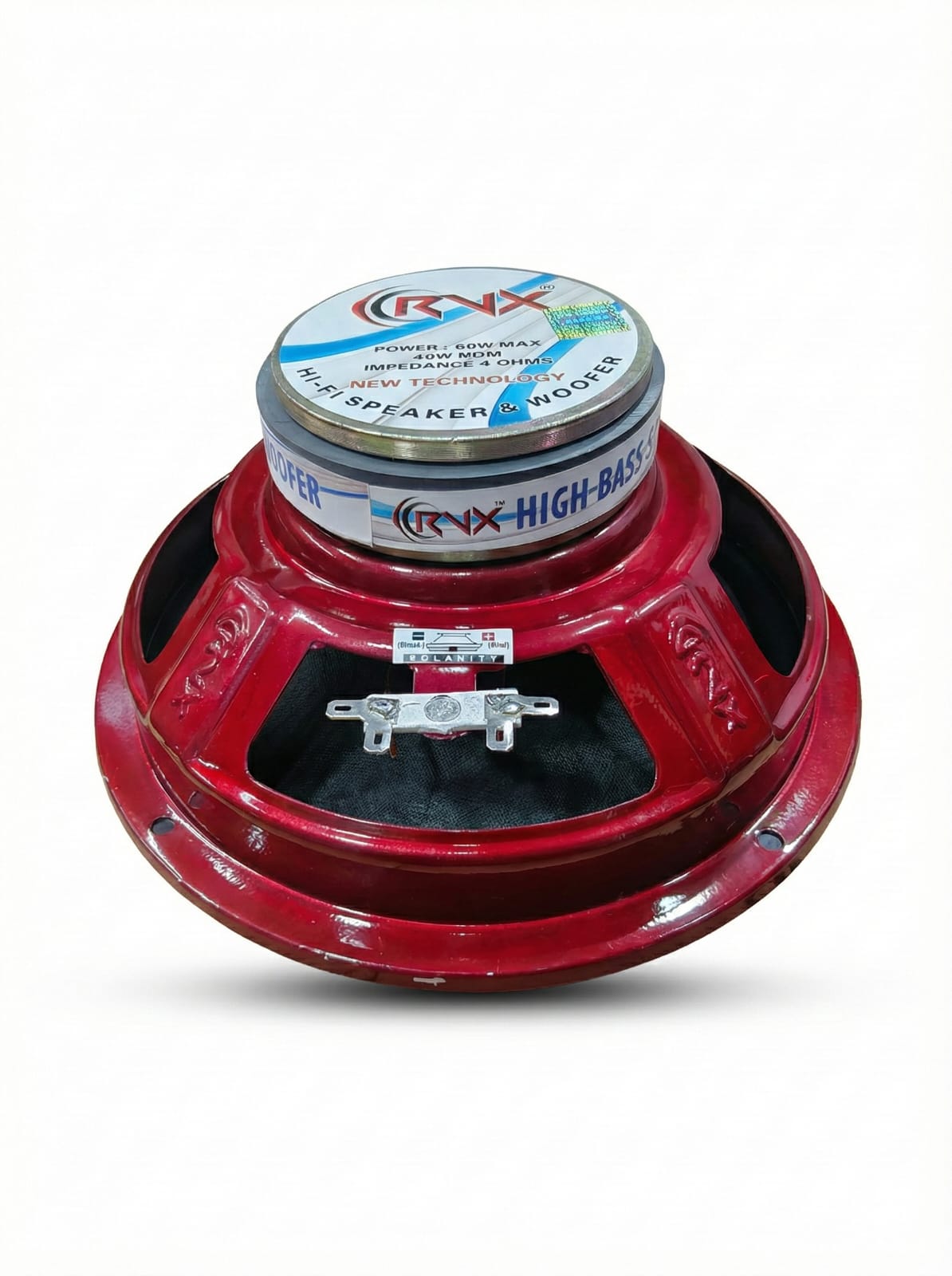 RVX 8" Red Woofer | 60 Watt High Power Bass Speaker | 4 Ohm Impedance