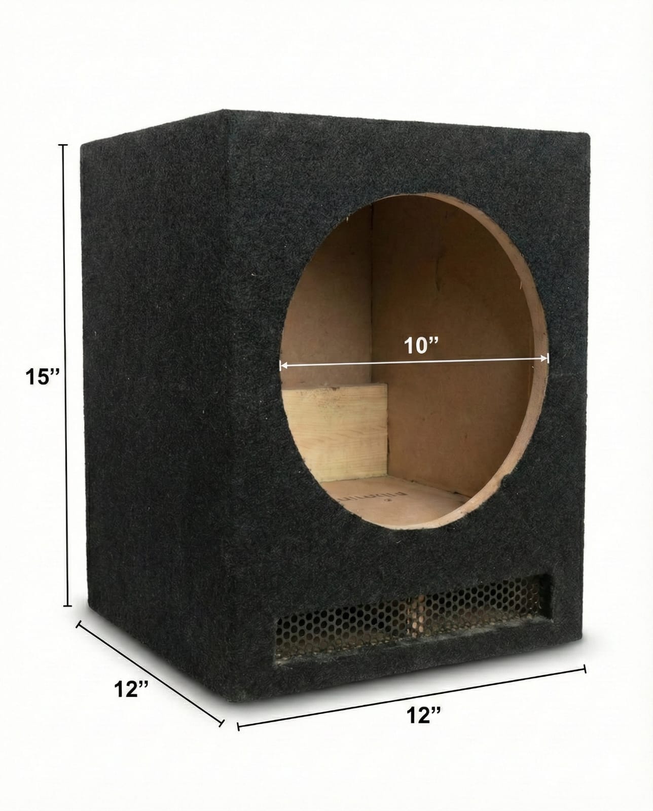 10-Inch Heavy Duty Subwoofer Box – 18mm MDF (12x12x15 Cabinet)