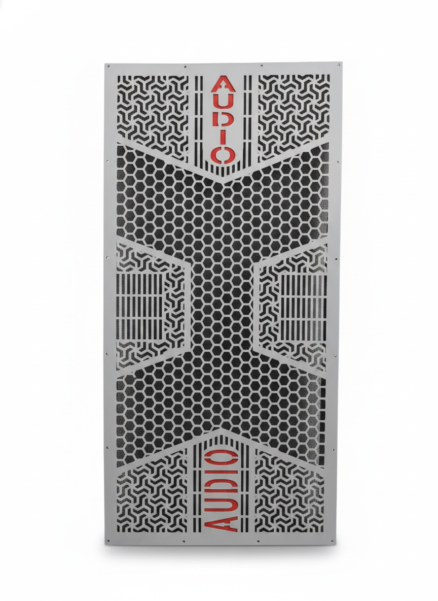 Audio-X CNC Cutting Grill / Jali with Back Grill Cloth for Double 15 Sound Box (18 × 46 Inch)