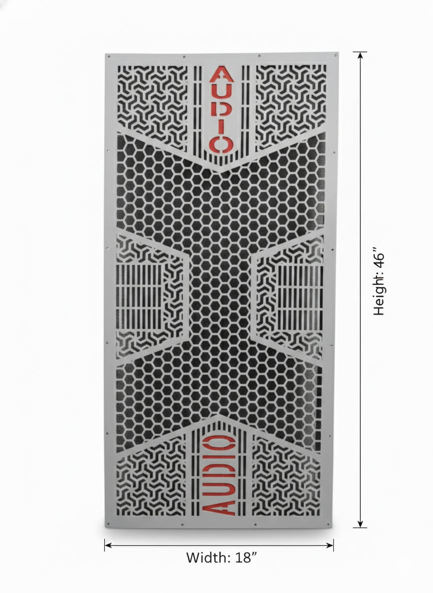 Audio-X CNC Cutting Grill / Jali with Back Grill Cloth for Double 15 Sound Box (18 × 46 Inch)