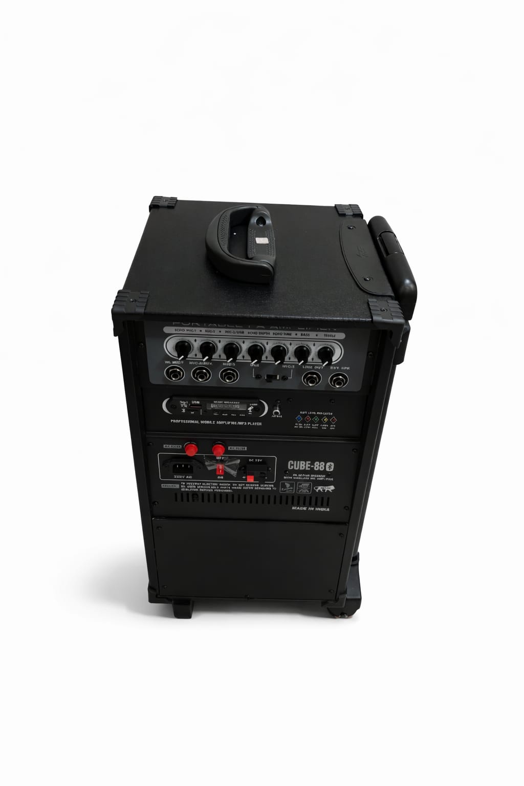 Eastar CUBE 88 Double 8-Inch Trolley Speaker with Wireless Mic & Bluetooth (80W)