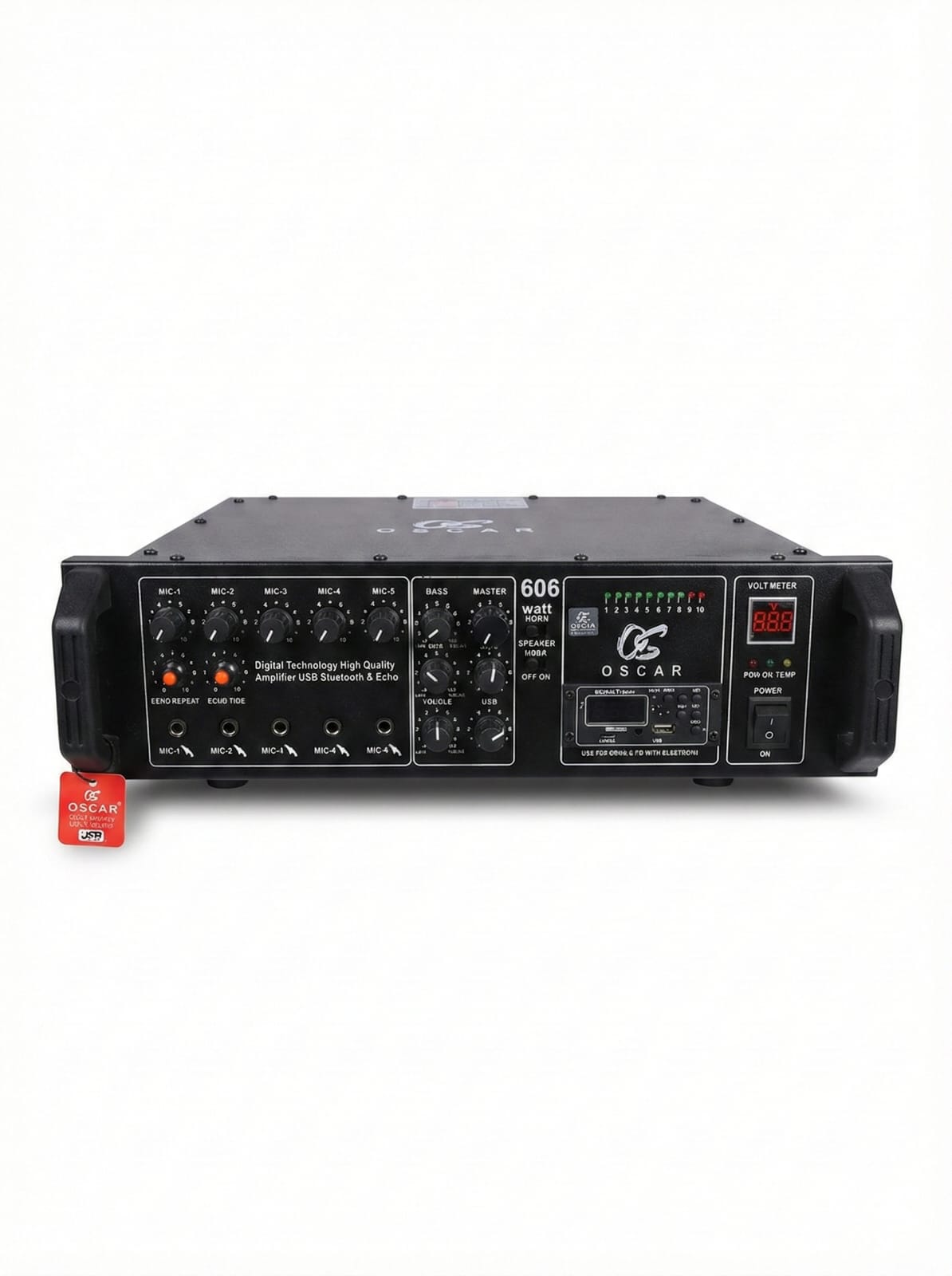 OSCAR 606 Watt Digital PA Amplifier with 6 Mic Inputs, Bluetooth, USB & Echo