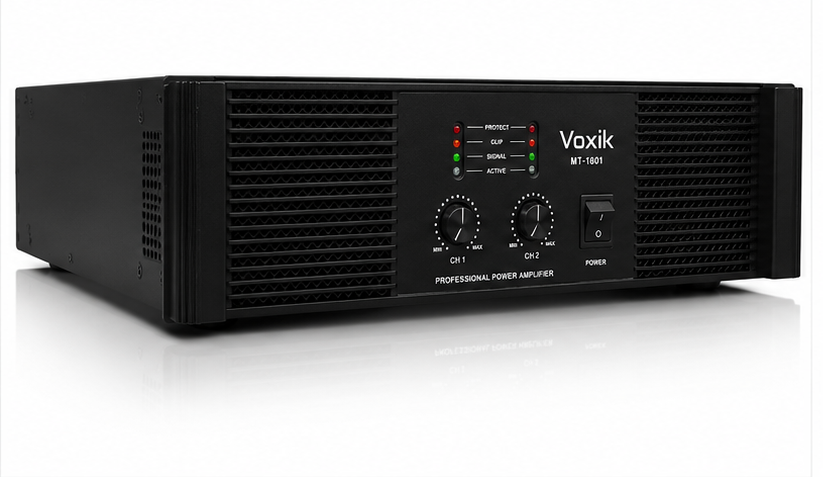 Voxik MT-1601 Professional 2-Channel Power Amplifier with Built-in