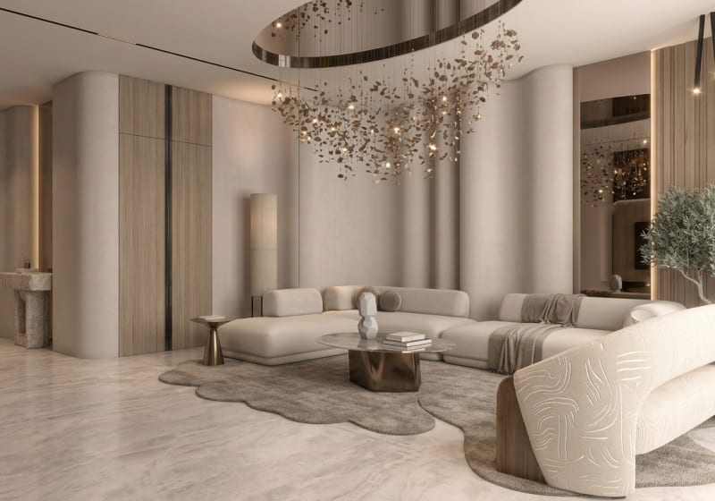 Ultra-modern villa reception in Beverly Hills compound designed for an international client
